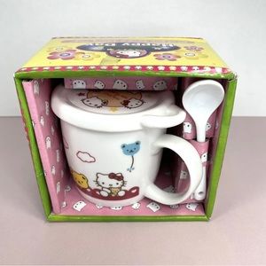 Hello Kitty & Teddy Mug w/Lid & Spoon Set